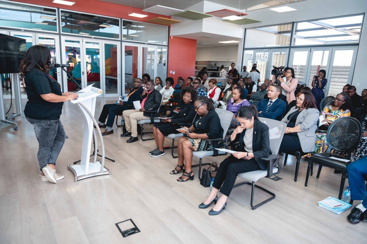 One_Namibia's tweet photo. This morning, with the support of @UNFPA_Namibia and the Japanese GRN, our Youth Opportunity (YO!) Pillar launched the Shoe Care Hub at the @BeFreeYouth Campus!

This is in response to the high levels of unemployment that young people currently face.

#ThankYouJapan🇯🇵 https://t.co/fyAaEgiT80