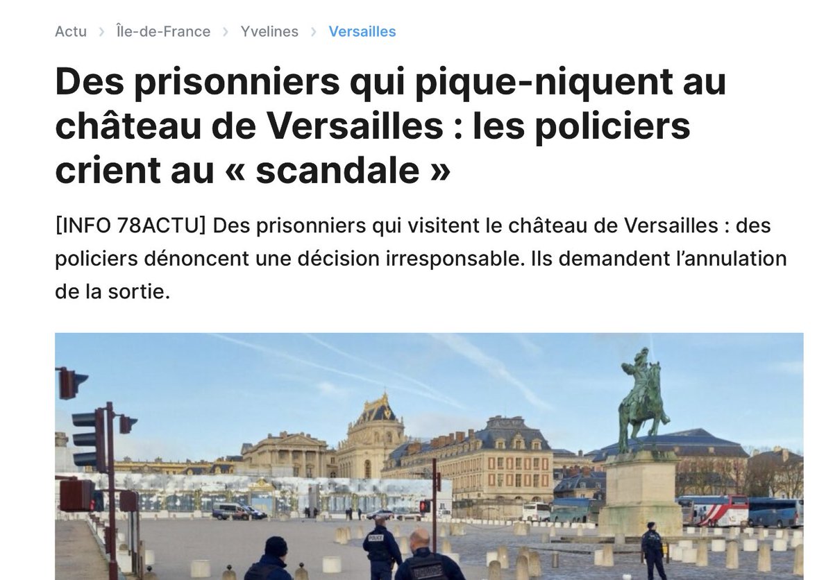 Du karting, du cheval, du parapente, du vélo, du surf… et maintenant une sortie au château de Versailles ! @E_DupondM chouchoute les détenus pendant que les surveillants se font tuer !