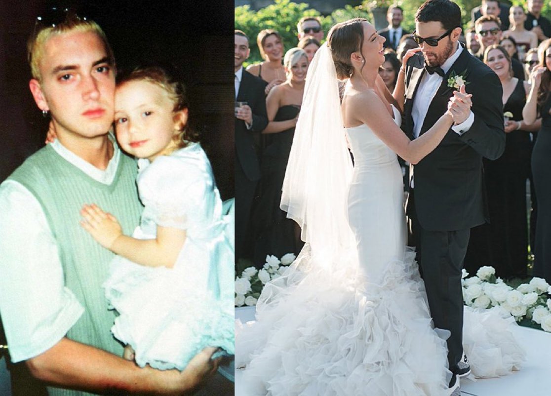 Eminem's 28-year-old daughter, Hailie, married her fiancé, Evan McClintock, in Michigan over the weekend