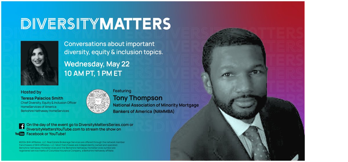 "Join us for the upcoming episode of Diversity MATTERS featuring Tony Thompson, CEO of  NAMMBA.
#twitterpost <a href="/XCreators/">Creators</a> 
Join us on Wednesday, May 22, 2024, 10:00 am PT; 1:00 pm ET
Streaming Live: DiversityMattersSeries.com  
YouTube:  DiversityMattersYouTube.com