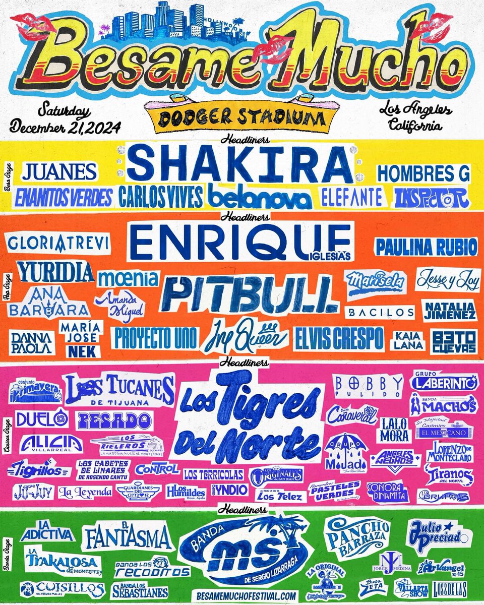 ailoviutl's tweet photo. 🚨 CARTEL REVELADO 🚨

¡Lineup del ‘Bésame Mucho’ revelado!

Shakira será la headliner de este Festival que se llevará a cabo el 21 de Diciembre del 2024 en el Dodger Stadium en Los Ángeles California. 

Shakira es un hecho que vendrá a México con su World Tour ‘Las Mujeres Ya No Lloran” y estén pendientes que muy pronto les tendré más detalles. 

#BesameMucho #Shakira #LMYNLWorldTour #Festival #Concert #Concierto #LasMujeresYaNoLloran