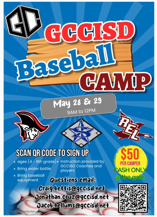 Camp Season is here!!! @ Sterling High School Baseball Stadium
<a href="/RELBaseball61/">Baytown Lee Baseball</a> <a href="/RSS_Baseball/">rss_baseball</a>