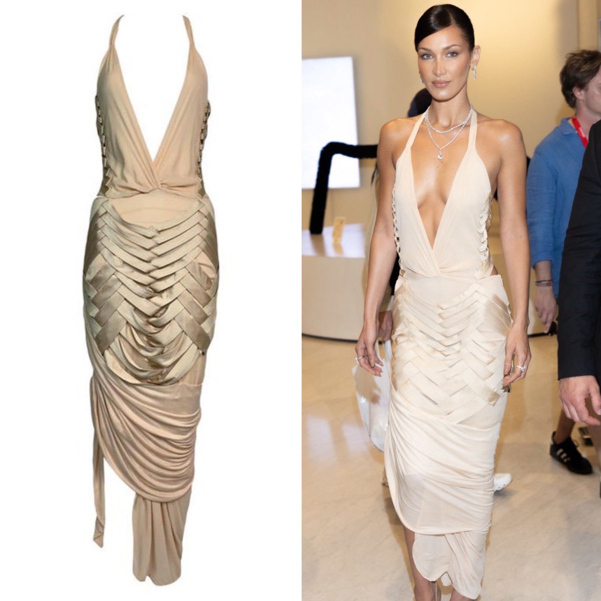 bella hadid wearing gucci spring summer 2005 dress at the #cannes film festival
