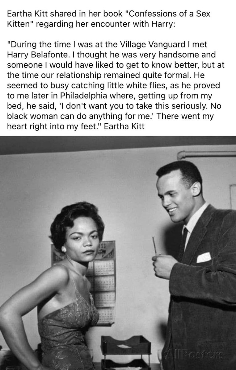 A tether is going to tether….#earthakitt #harrybelafonte that’s why I never did backflips seeing him at the civil rights events. In his heart, he was raccooning in his bed and life.