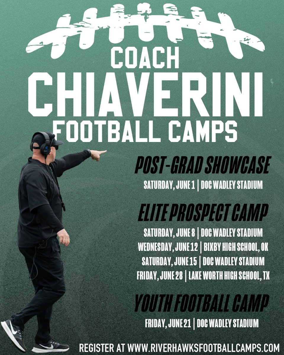 Come to the Quah and work with our staff!! Register riverhawksfootballcamps.com 🦅🔥🦅🔥🦅🔥🦅🔥🦅🔥🦅🔥🦅🔥