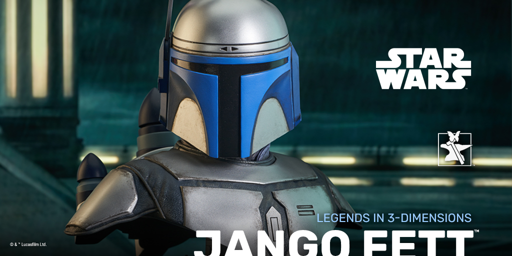 Inspired by the best bounty hunter in the galaxy, the Jango Fett™ Legends in 3-Dimensions Bust measures approximately 10-inches tall and is limited to just 1,000 pieces. bit.ly/JANGO-L3D 

#StarWars #AttackoftheClones #JangoFett #Legendsin3Dimensions
