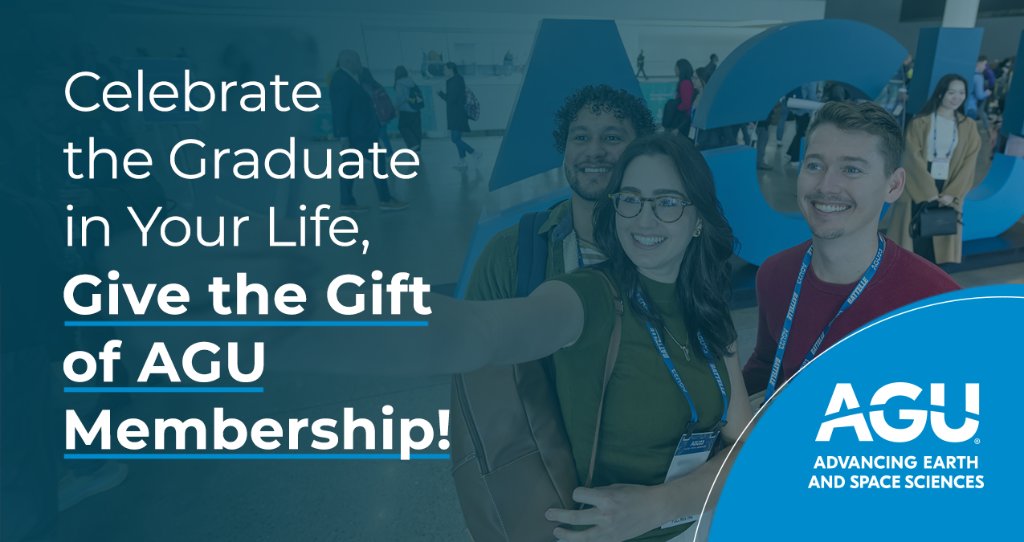 🎓Graduation Season is here & 1,000s of students are entering the workforce/continuing their studies with science degrees in hand. Celebrate & help set their course with an AGU membership. 👉Only $65/yr, the perfect gift for anyone w/ a science diploma! 👉lite.spr.ly/6003BBJS