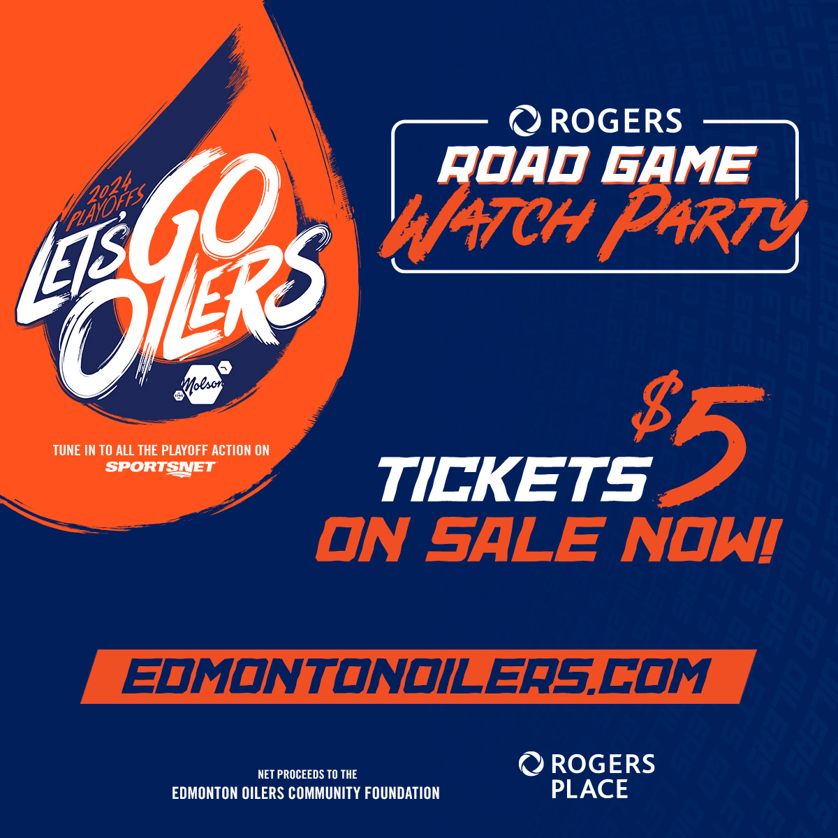🧡💙 Tickets are ON SALE NOW for Games 1️⃣ & 2️⃣ of the @Rogers Road Game Watch Party at #RogersPlace!! Get your tickets now and cheer on your @EdmontonOilers in the Western Conference Final! 🎫: RogersPlace.com/WatchParty ℹ️: EdmontonOilers.com/WatchParty