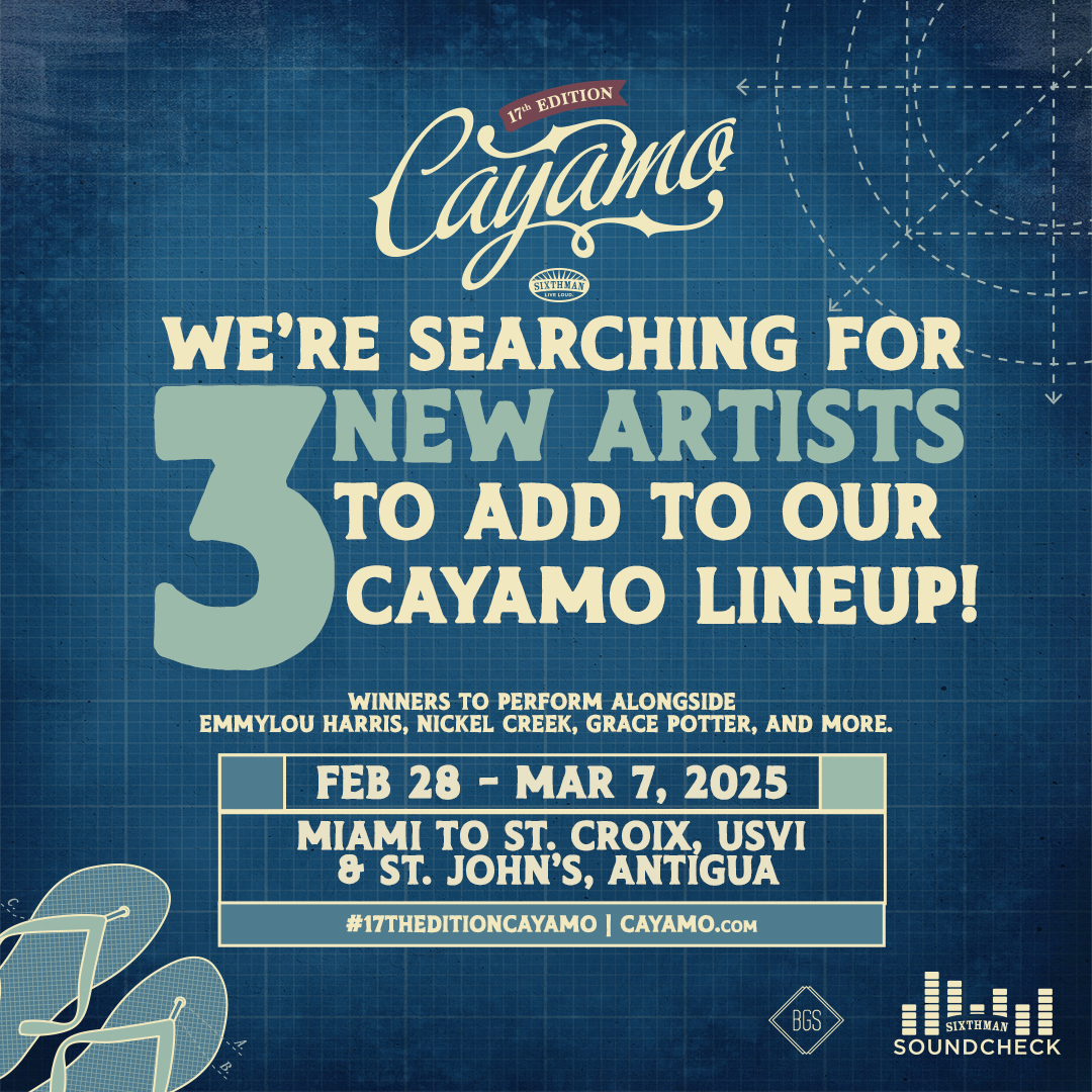 We are so thrilled to announce the second wave of our 2025 lineup! ✨

PLUS… Sixthman Soundcheck, presented by <a href="/TheBGSituation/">BGS</a>, begins now, and we’re looking for emerging artists to introduce to the Cayamo family. Learn more at cayamo.com/soundcheck