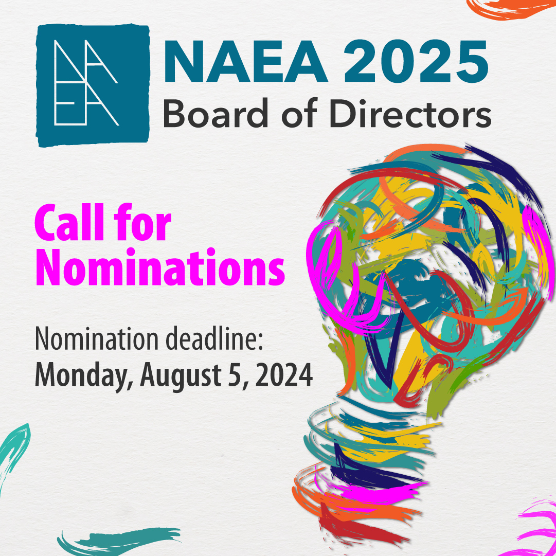 The Nominating Committee is seeking candidates for the following NAEA Board of Directors positions: President-Elect and Division Directors-Elect. Please consider nominating NAEA members with an interest in national leadership and service by August 5, 2024. ow.ly/UteP50RPrB4