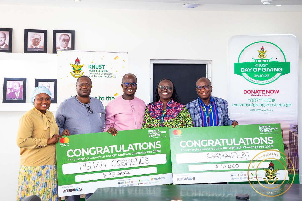 Thevokofficial's tweet photo. 📍📍JUST IN📍📍

Five KNUST student startup businesses have been awarded a total amount of $90,000.00 at the end of Kosmos Innovative Center’s  Agritech Challenge Pro 2024.⭐🔥🔥🔥 https://t.co/7dxiTJhtYU