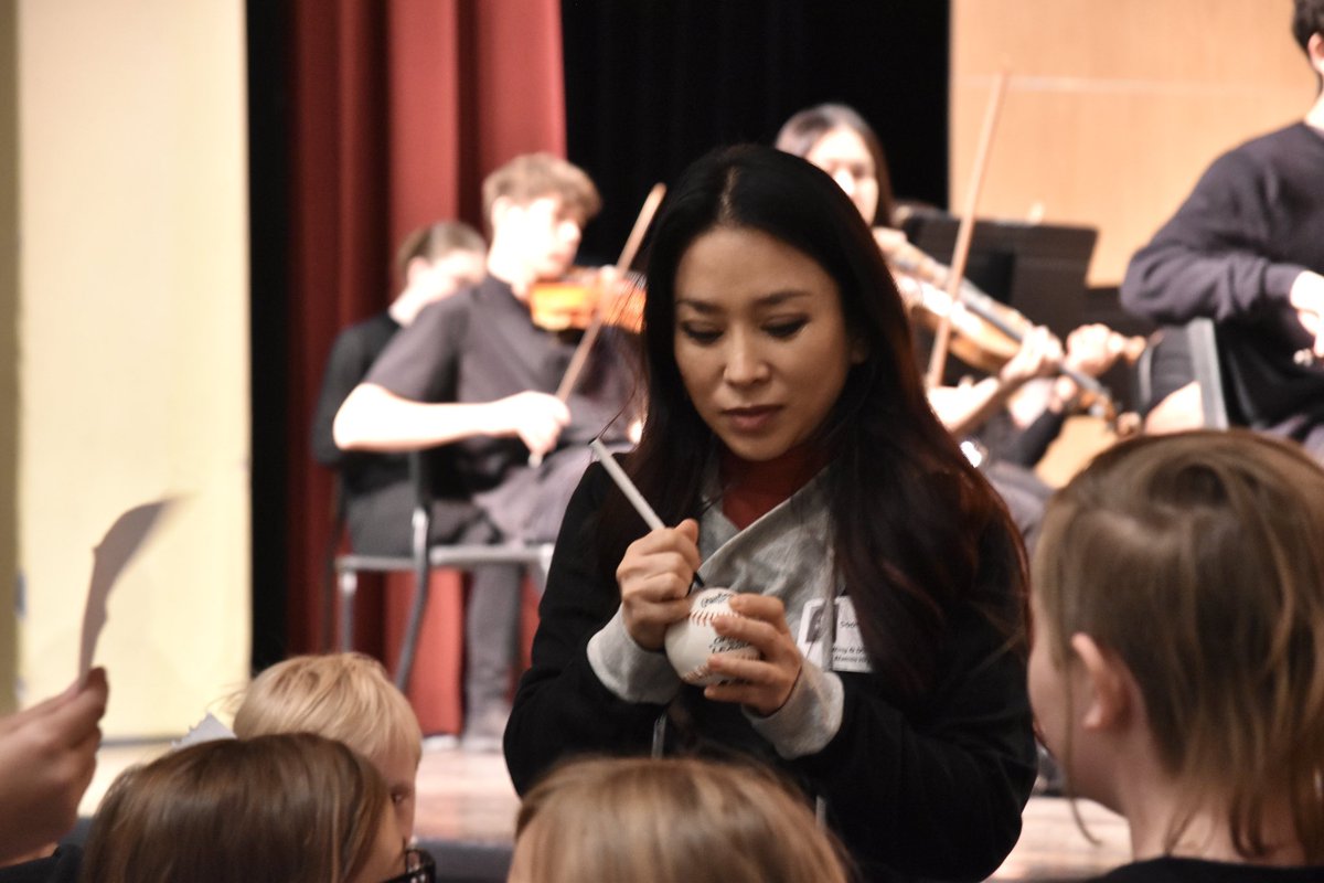 Acting like an imposter signing a baseball  😂 but it makes me feel like I’ve somehow arrived. Enjoyed my day with you #LosAlamos, huge thank you and keep up that amazing drive and energy! #composer #musiced