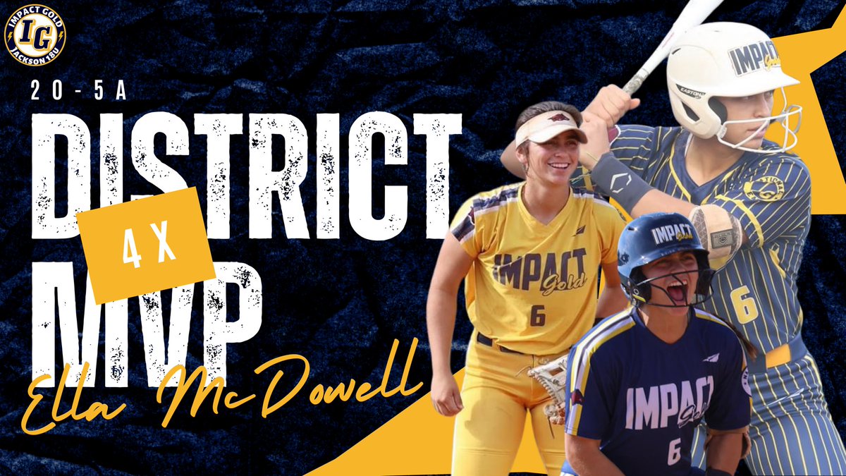 4X DISTRICT MVP!!🏅🏅🏅🏅 Congratulations to Arkansas signee @EllaMcDowell_6 for being named the 20-5A District MVP for the FOURTH time!! What a career for you Ella!! So proud of you and can’t wait for an even bigger college career!! #betheimpact #trusttheprocess #goldblooded