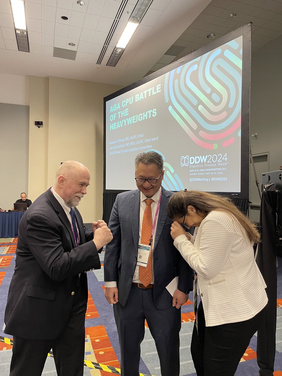 David Binion, @AndrewWangMD and @JHashashMD are preparing for battle at #DDW2024’s CPU: Battle of the Heavyweights session. Join us now! Details ⤵️