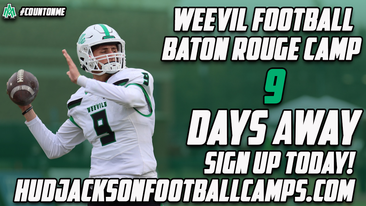 HUD JACKSON FOOTBALL CAMPS-BATON ROUGE CAMP IS ONLY 9 DAYS AWAY! 📍East Ascension High School 📅May 31st ⏰Check-In 11:30 AM - 1:00 PM Sign Up Today!!! hudjacksonfootballcamps.com