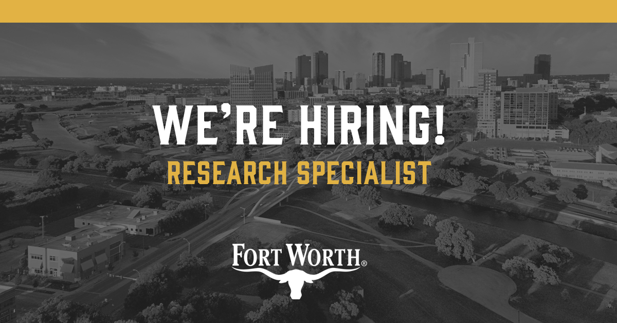 Do you have a head for numbers and market research? Are you handy with creating maps and developing economic analyses? Our @FortWorthEconDev team is looking for a Research Specialist – apply now! Learn more: itbeginsinfw.com/3V9Na5g