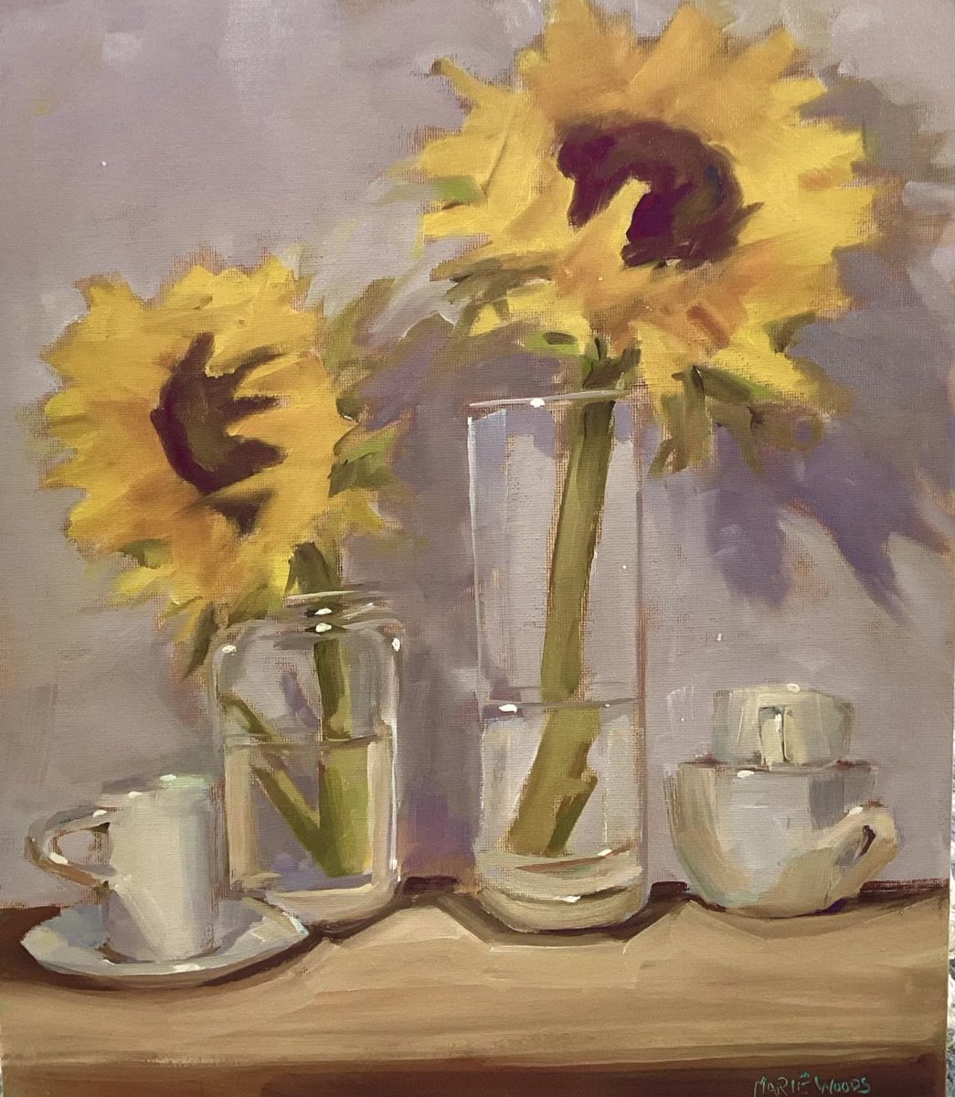 Marie Woods Sunflowers, Sunny Side Up Oil Painting 12” x 14” artwork500.co.uk/product/sunflo… 📩 PM For Further Enquiries 🚚 Free Postage Throughout the UK 📲 Klarna, Clearpay Options Available #belfastblogger #belfast #northernireland #belfastcity #ireland #niblogger #visitbelfast