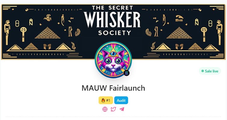 Mauw_SOL's tweet photo. $MAUW'S Fairlaunch is top trending on pinksale !
#Mauw's fairlaunch just started and is already positioned as the #1 Top trending of pinksale !
End Time: 2024.05.23 18:00 (UTC)
https://t.co/nwOPrekZXJ
#Crypto #MAUW #pinksale #solana #sol #meme #bullrun #SolanaGems https://t.co/CBkOv1zK2J