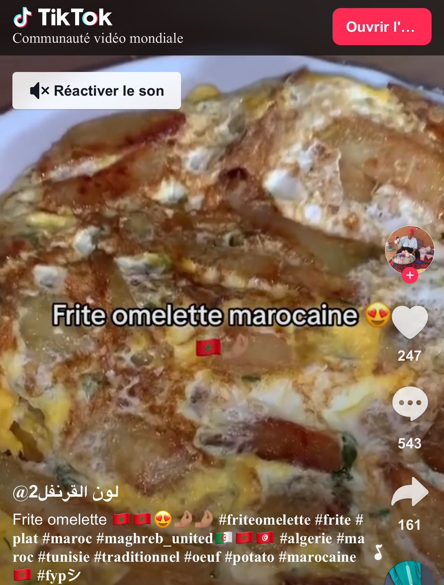 Même ma tortue a explosé de rire quand elle a vu Frites omelette marocaine.
