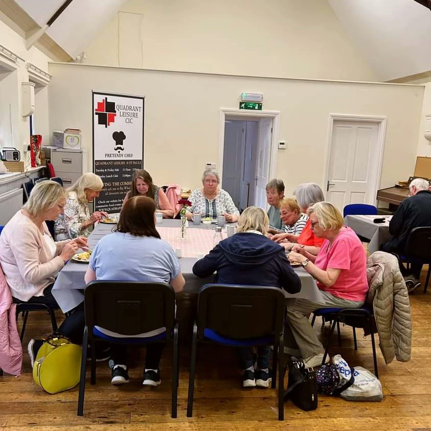 What a great lunch club at St Pauls Church as part of our #beconnected #weetsladehub 

FREE #CommunityEngagement at its best. Contact us to find out mor bookings@quadrantleisure.org 
#CommunityImpact #CommunitySupport
<a href="/ageuknt/">Age UK North Tyneside</a> <a href="/LivingWellNT/">Living Well North Tyneside</a> <a href="/NTynesideVODA/">North Tyneside VODA</a> @NorthTyneCA