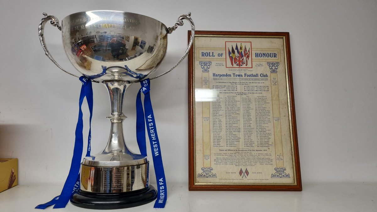 🏆 The St Mary's Cup is now at our Rothamsted Park home after captain Ryan Plowright looked after it over the weekend. The competition was first held in 1888. The winners dating back to 1970 are engraved on this trophy and we're proud to add our name to the list of winners🟢🟡