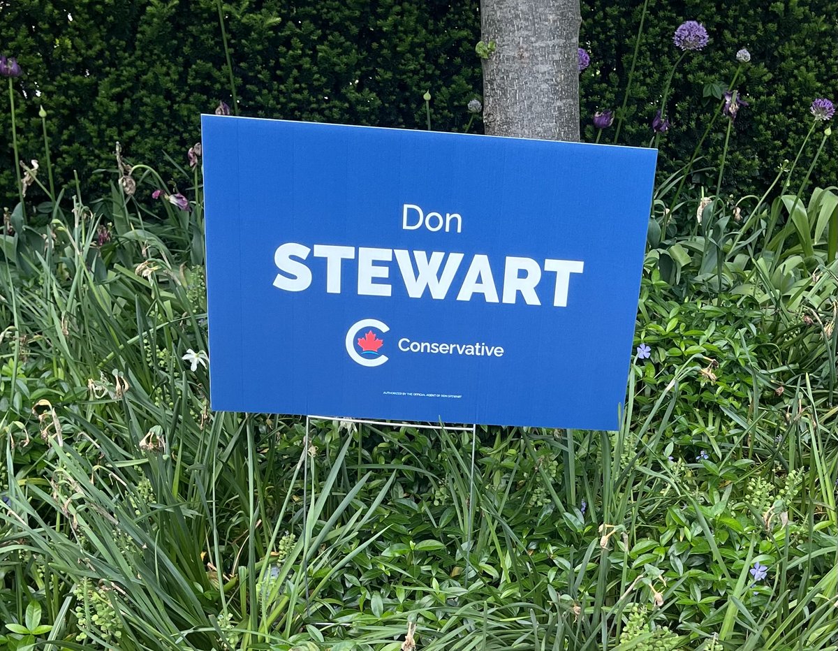 Very excited to have my lawn sign up in support of @donstewartTO The by-election in St. Paul’s has been called for June 24. Sign up below to get your own lawn sign. May yours bring you as much happiness as mine does! It’s time for change in Ottawa. torontostpauls.conservativeeda.ca