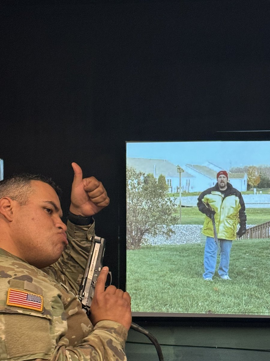 T_M_Wade's tweet photo. Electronic Simulation Training in the Army, scenario titled “Neighbor Dispute”. Look like someone we know? 🤔 @suke1080 @TheRyanBuckley https://t.co/WoTvXG3LUm