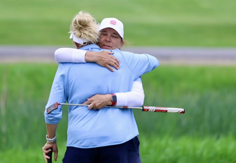 We have our first @WSGAGolf Championship in the books! Julie Schroeder of Oregon defeats Nicki Stricker of Madison on the first playoff hole to win the Wisconsin State Senior Women’s Championship @golftheoaks in Cottage Grove! @Wisdotgolf