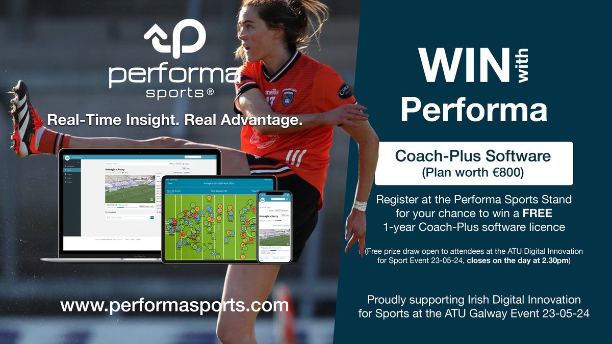 joseph_turley's tweet image. Looking forward to sharing &amp;amp; learning at the @atu_ie Digital Innovation for Sport, Galway (23 May). Call by the @performasports stand for your chance to win a FREE software licence to support your analysis &amp;amp; coaching processes #Coaching #PerformanceAnalysis #AlwaysLearning