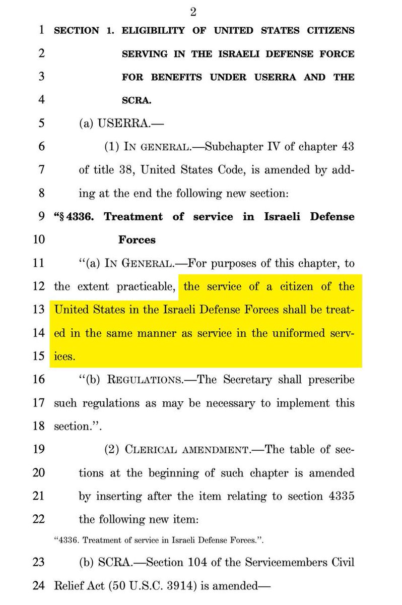 BREAKING: 🇺🇲🇮🇱 The U.S. House of Representatives have proposed a new bill that would extend the same taxpayer benefits to Americans serving in the IDF as those serving in the U.S. military The US will now pay salaries to Israel's military. Quite interesting.
