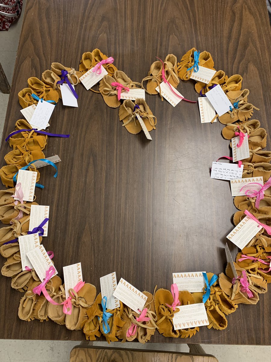 Last class for baby moccasins.#ADHS. Meegwetch to the NAC class for all their hard work! You guys rocked it!
