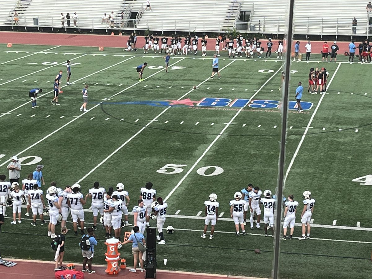 7 on 7 with 8th graders at @BwoodBucsFB Spring Game! THIS! #WhereYaFrom