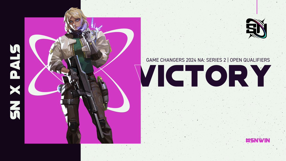Win big, shine bright like a supernova.

Supernova x Pals move onto closed qualifiers after a swift round robin.

2-0 Thrive Vixens
2-0 Minimum
#BurnBright 💫 | #VCTGameChangers