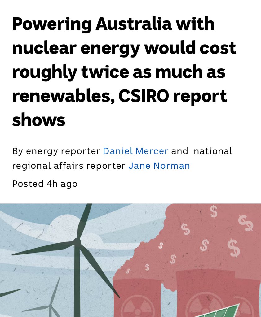 Standby for a stream of armchair nuclear experts today who apparently know more than AEMO and the CSIRO because they learnt how to cost Nuclear at the school of hard knocks. Peter, 53, an ex copper from Queensland will no doubt call into 2GB at some point.