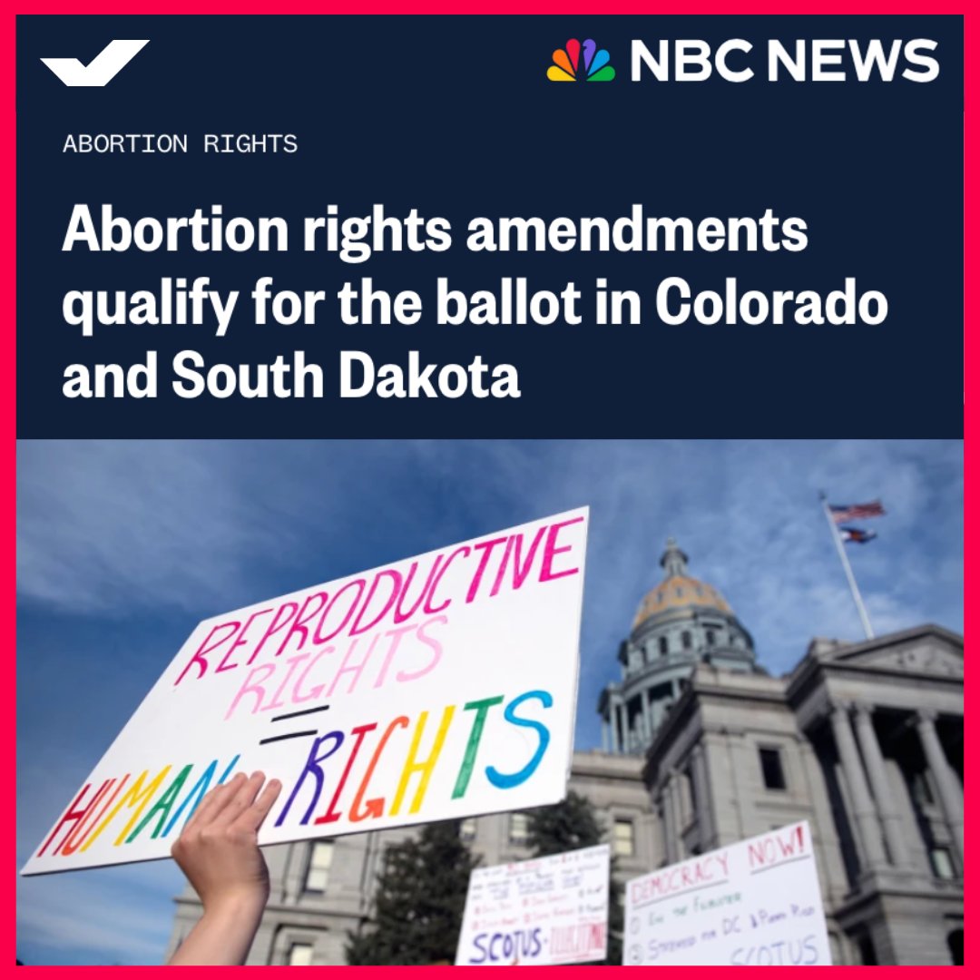 Abortion will now be on the ballot in two more states! 🗣️ Voters in Colorado, South Dakota, Florida, and Maryland will decide on the future of their abortion rights this year — with more states to come. Your vote is your voice. Register to vote now at weall.vote/register.