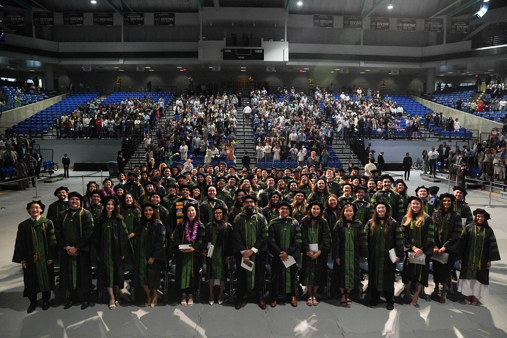 Congrats to our #UCIMedSchool #ClassOf2024!💙💛🩺 Here are some moments from our commencement on May 18 @UCIrvine, where 95 of our graduates celebrated with faculty, family and friends. Our keynote speaker was @TomVMorris, often described as the world’s happiest philosopher. #UCI