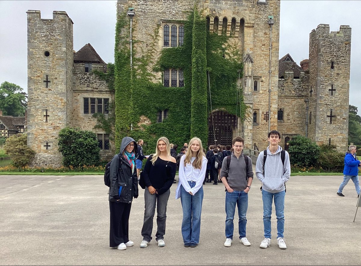 Today, our A-level History pupils visited @hevercastle. We took a behind-the-scenes tour of the impending exhibition and met the lovely curator, Kate McCaffrey, who explained about the castle, a role in curating and some context about Anne Boleyn.