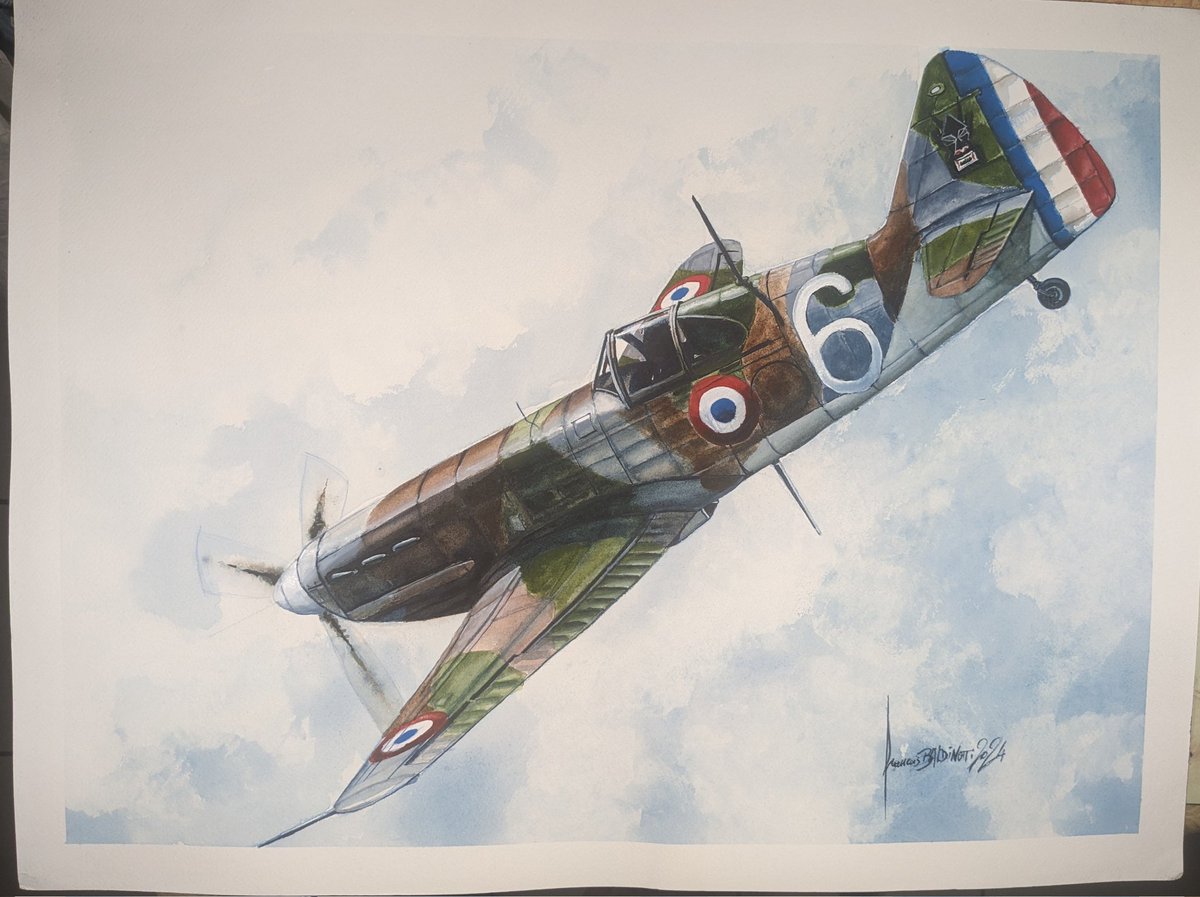 #Dewoitine #D520 #watercolorpainting  by #fOrangeArt #baldinottifrancois  former official french air force painter #peintredelair #peintredelairetdelespace #armeedelairetdelespace #batailledefrance #aviationart  #aviationgeek #aviationdaily  #avgeek #ww2 #warbird #art