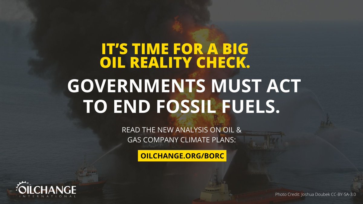 🔥@PriceofOil’s new #BigOilRealityCheck shows how oil & gas companies fueling climate chaos cannot be trusted to put out the fire. 8 companies alone are on track to use 30% of our remaining 1.5°C carbon budget. #EndFossilFuels oilchange.org/borc