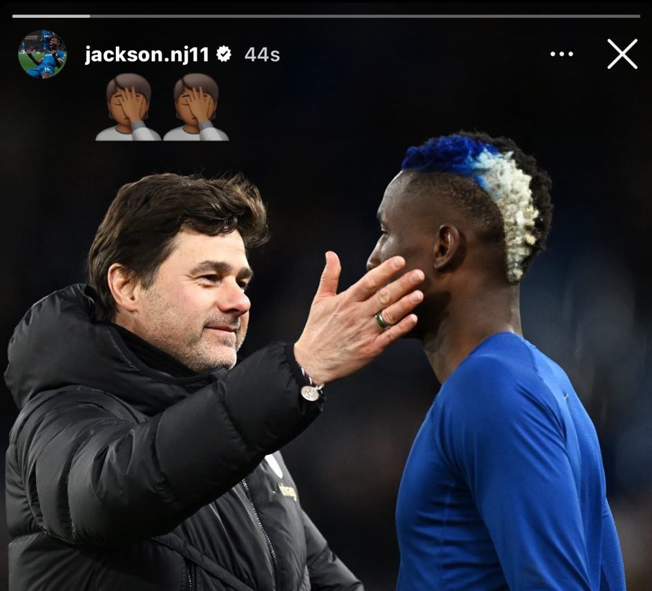 FabrizioRomano's tweet photo. 🔵🇸🇳 Nico Jackson’s comment after Mauricio Pochettino news: “🤦🏼‍♂️🤦🏼‍♂️” https://t.co/UslmwAZc0m