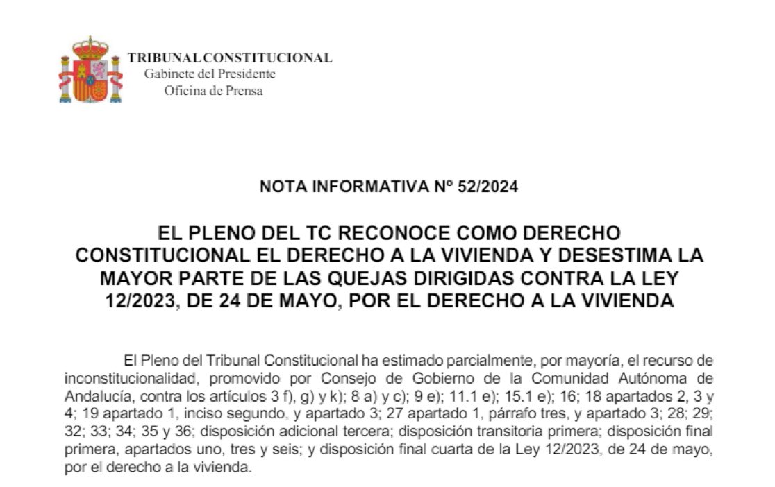 Raclo20's tweet photo. Mientras el gobierno nos distrae con Milei, el tribunal Constitucional puesto a dedo por el gobierno acaba de legalizar la OCUPACIÓN reconociéndola como un derecho Constitucional.
Único país del mundo en donde se permite semejante aberración👇 https://t.co/FRK71zxPgA