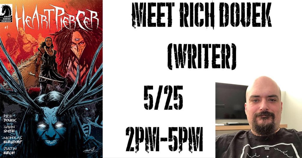 This Saturday, I’ll be signing HEARTPIERCER #1 at the amazing @eastsidemags in Montclair, NJ - come down and say hi! @DarkHorseComics