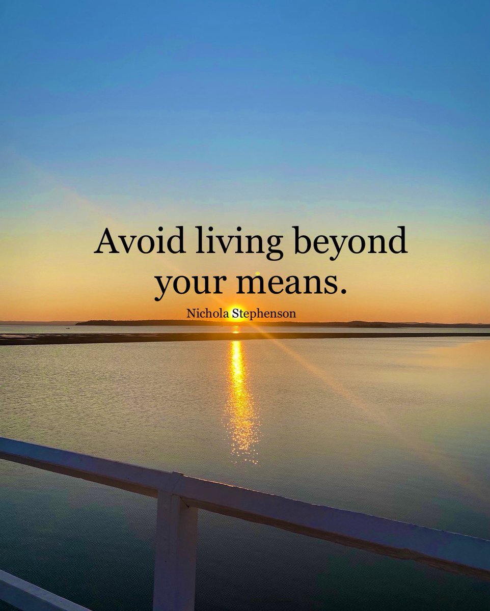 Avoid living beyond your means! 

#positive #mentalhealth #mindset #joytrain #successtrain #thinkbigsundaywithmarsha #thrivetogether #simplicity