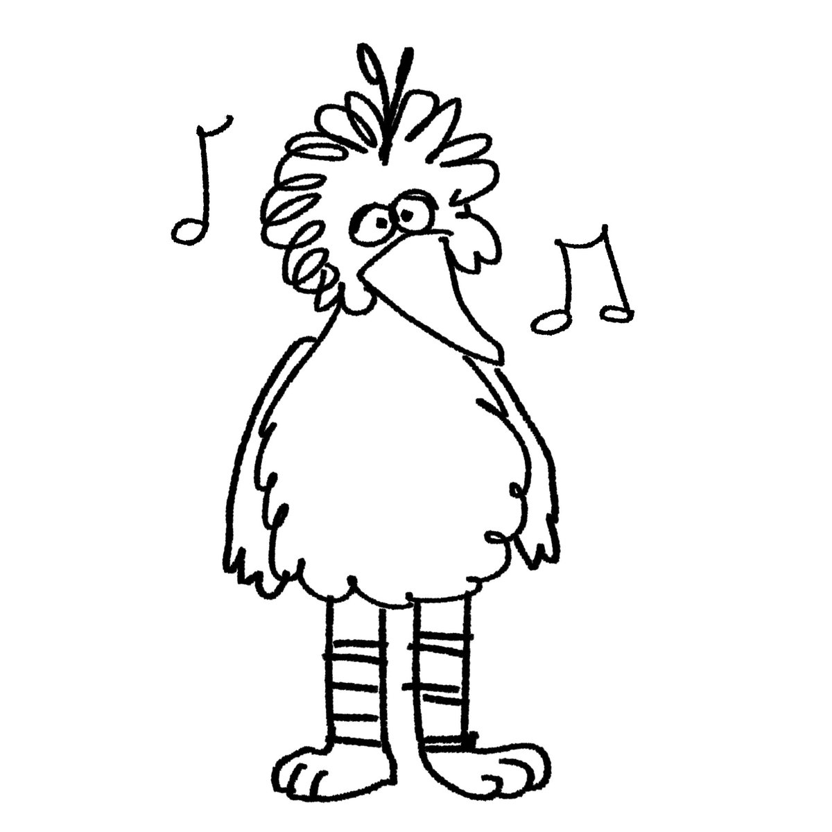 trying #MuppetationalMay, but giving myself 60 seconds to complete each drawing on my phone. day 19: Big Bird