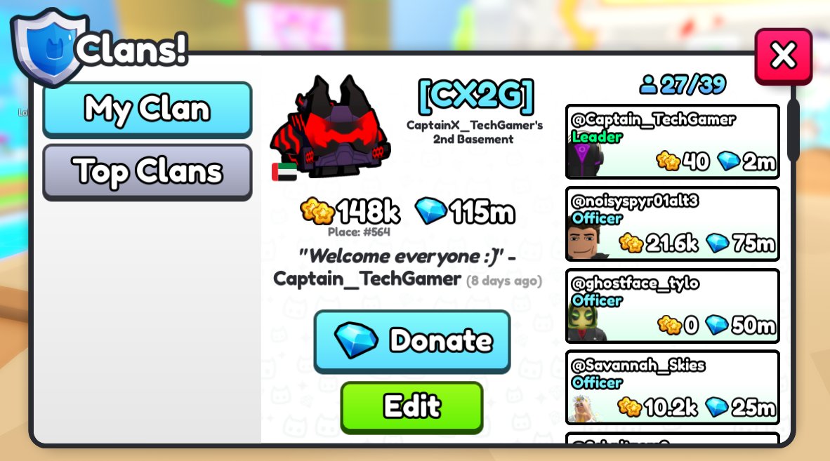 Who wants to join my CX2G clan?🤔 Requirements :-Must be 'active' -Must be rank 12+ & Rebirth 8 Comment Down your roblox usernames below😁👇 #petsimulator #petsim99