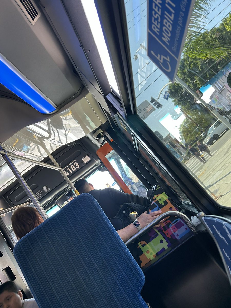 dawnarlene39's tweet photo. Quick question for the #lametrotransit is this how we allow passengers to ride the bus now when the buses aren’t crowded? In front of the yellow line and right at the door. https://t.co/tYQNs0JMh8