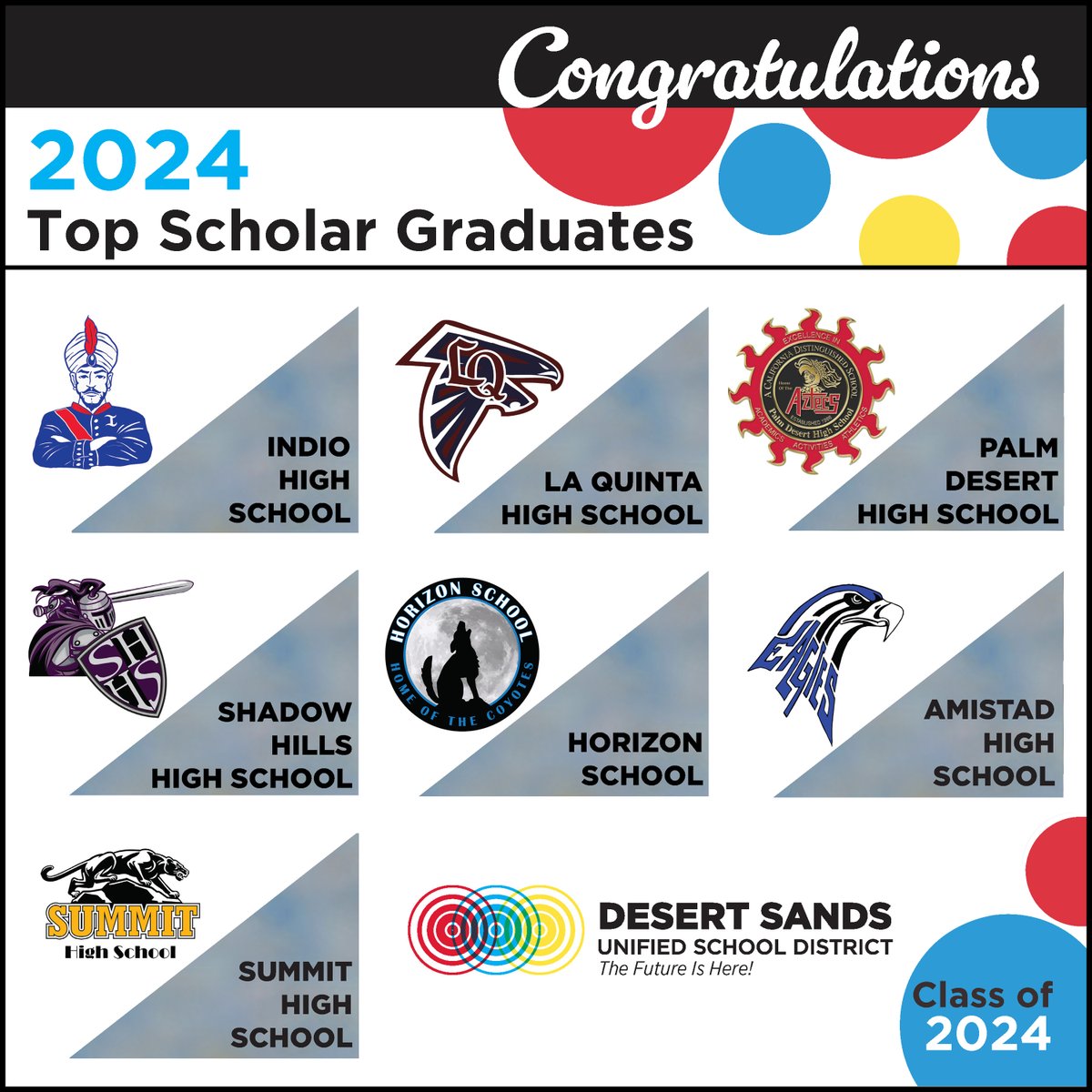 🎓 Congratulations to the 𝟮𝟬𝟮𝟰 𝗗𝗦𝗨𝗦𝗗 𝗧𝗼𝗽 𝗦𝗰𝗵𝗼𝗹𝗮𝗿𝘀, representing all graduates from our high schools! 👏 We are so proud to celebrate the #Classof2024! dsusd.us/news/whats_new… #DSUSDpride