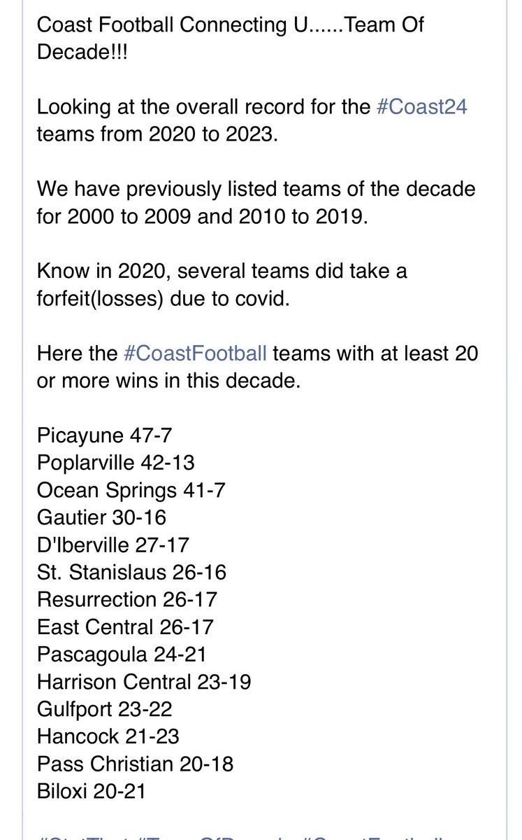 #CoastFootball #StatThat 

Getting you from here to there. 

All the information you need to know. 

Shown are the teams with at least 20 or more wins since 2020. 

#ShineTheLight 🏈