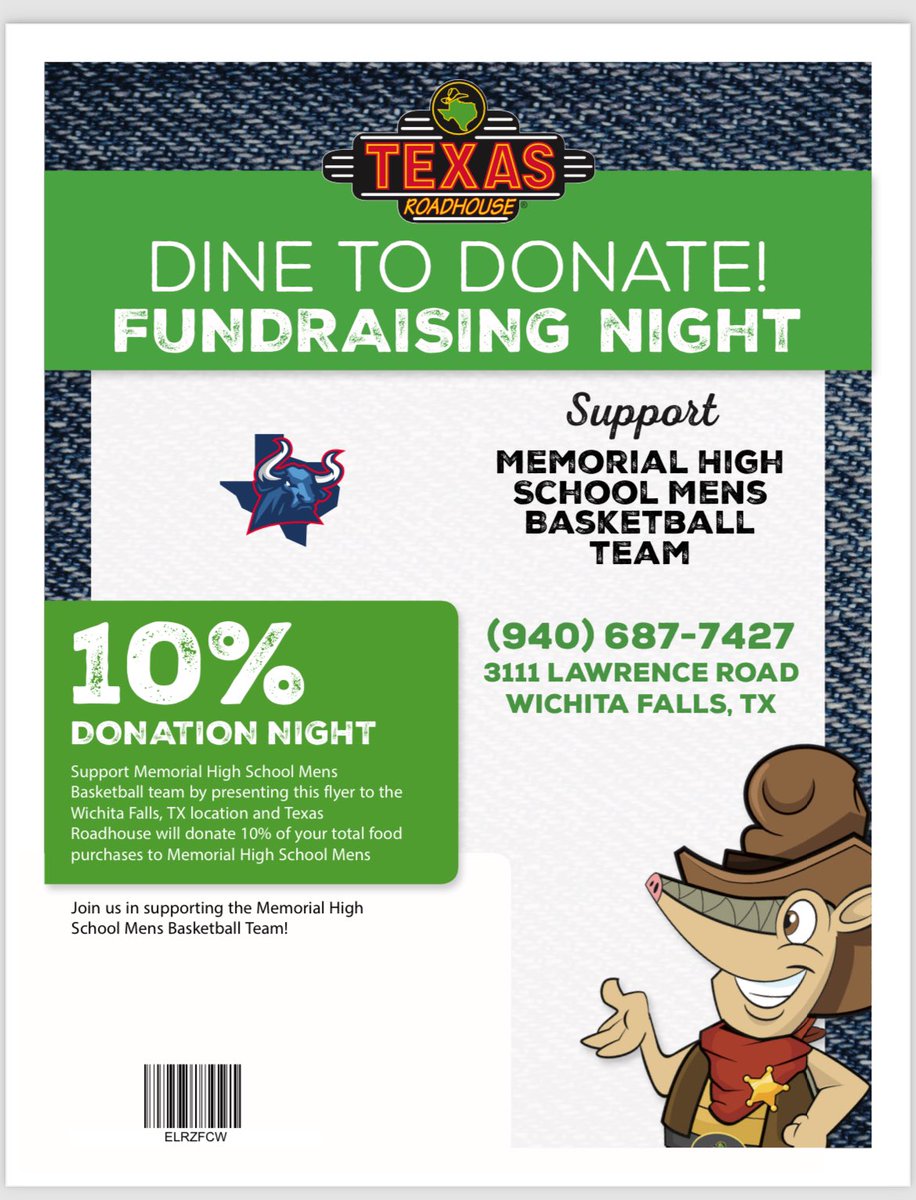 Memorial Day plans with the Mavericks!
Come support the Men’s Basketball program!

See you there!

 🗓️ Monday May 27
⏰ 5-8pm
📍 Texas Roadhouse