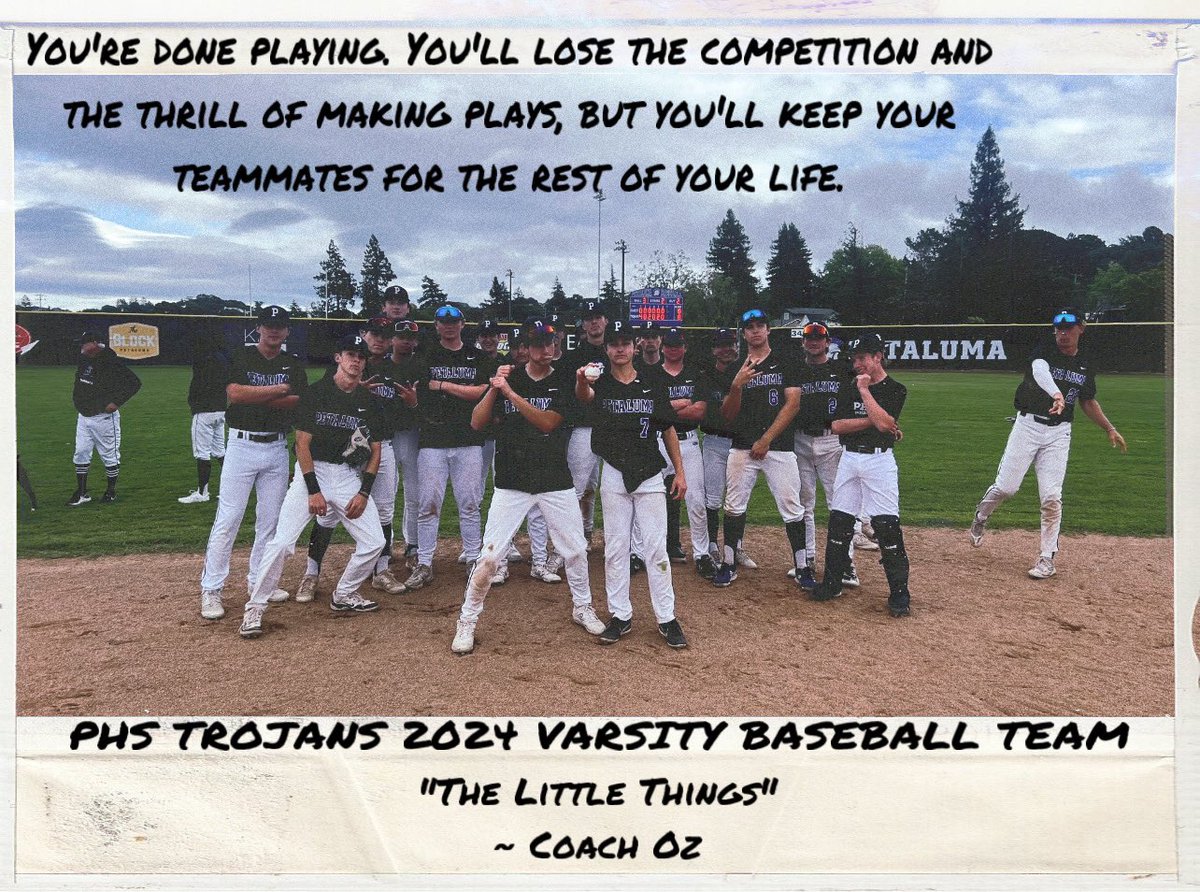 Petaluma Baseball “The Little Things” ~ Coach Oz #ForeverATrojan